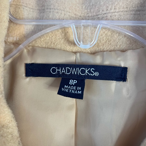 Chadwicks Coat Raglan Camel Beige Golden Removable Hood Button Snaps Size 8P EUC - Picture 3 of 7